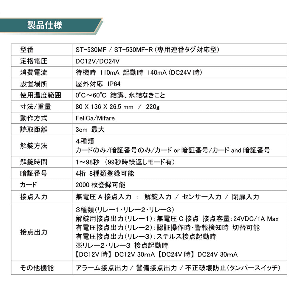 LOCK MAN Felica/Mifare兼用できる万能カードリーダーST-530MF/-R