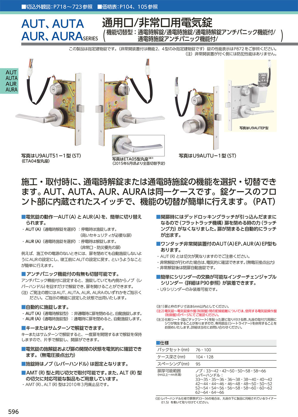 MIWA AUT電気錠 本体のみ